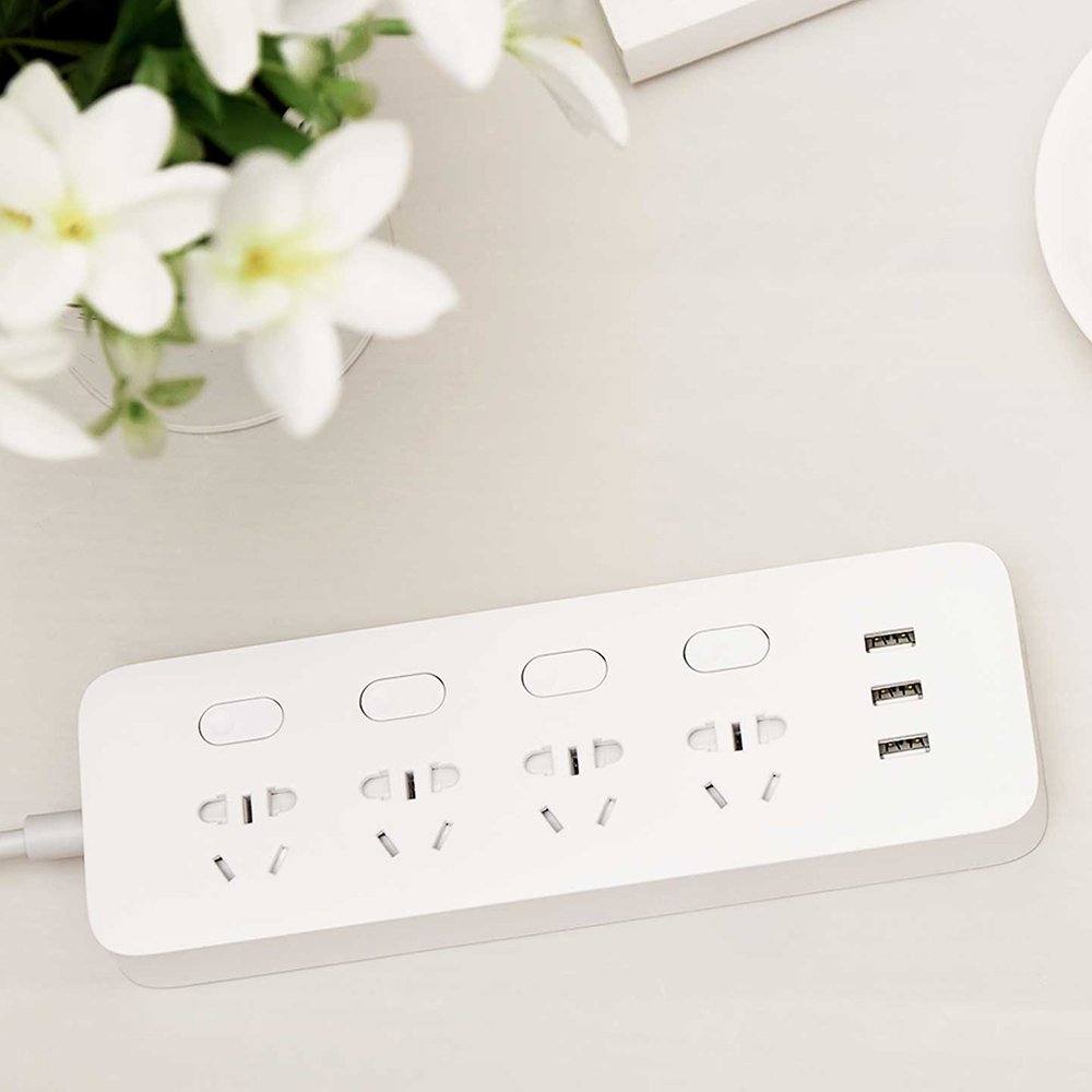 Original Xiaomi Mijia Four Digit Individual Control Power Strip Socket with 3 x USB Quick Charge 2 Original Xiaomi Mijia Four Digit Individual Control Power Strip Socket with 3 x USB Quick Charge - Image 2