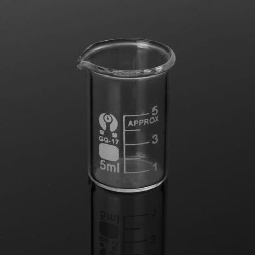 5Pcs 5ml 10ml 25ml 50ml 100ml Beaker Set Graduated Borosilicate Glass Beaker Volumetric Measuring Laboratory Glassware 7