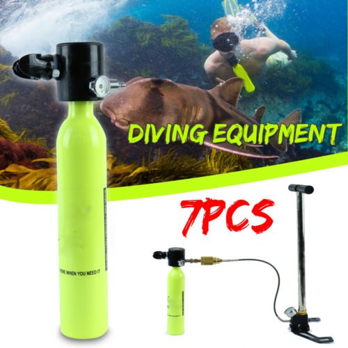 7pcs mini scuba diving tank portable spare air freedom breath underwater set 5 10min 2 11