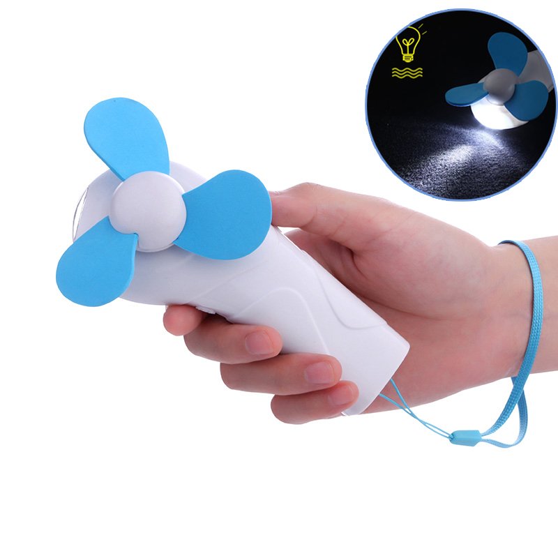 Summer Mini Cooling Fan Outdoor Camping Portable Hand-held Cool Fan with LED Light 2