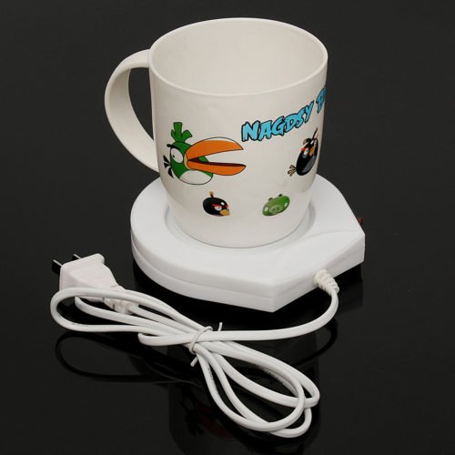 220v White Electric Powered Cup Warmer Heater Pad Coffee Tea Milk Mug US Plug 5