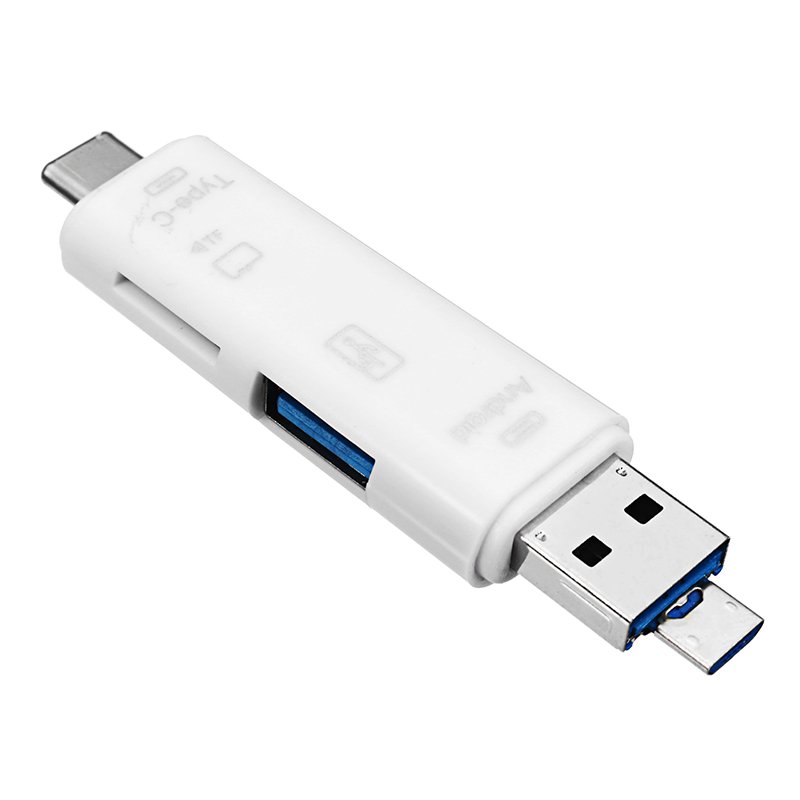 Universal 5-in-1 OTG Card Reader Micro USB Type-c TF Card Reader For Phone Computer Memory Card White 6 Universal 5-in-1 OTG Card Reader Micro USB Type-c TF Card Reader For Phone Computer Memory Card White - Image 6
