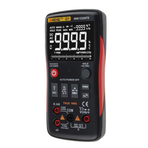 ANENG Q1 9999 Counts True RMS Digital Multimeter AC DC Voltage Current Resistance Capacitance Temperature Tester Auto/Manual Raging with Analog Bar Gr 4