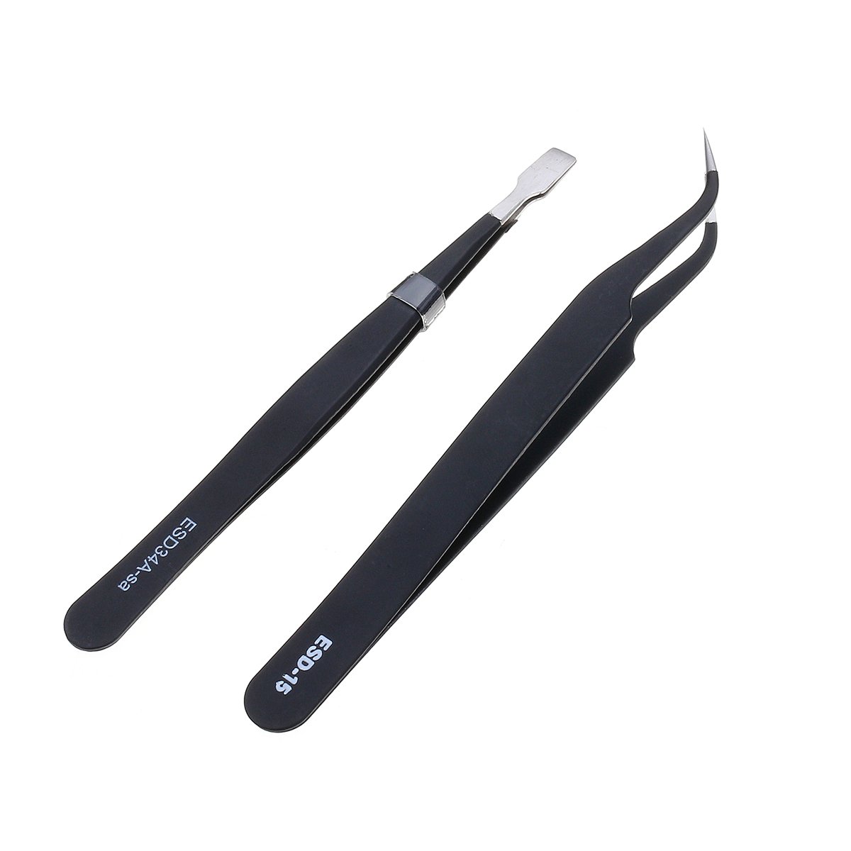 9 Pcs ESD Tweezer Anti-static Stainless Steel Precision Tweezers for Electronics Nail Beauty 6 9 Pcs ESD Tweezer Anti-static Stainless Steel Precision Tweezers for Electronics Nail Beauty - Image 6