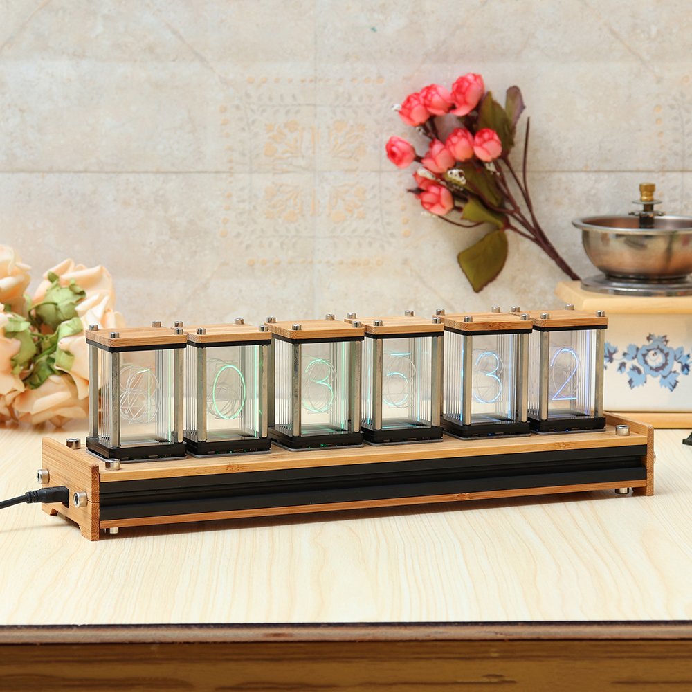 EleksMaker® EleksTube Bamboo 6-Bit Kit Time Electronic LED Luminous Glow Tube Clock Time Flies Lapse 6 EleksMaker® EleksTube Bamboo 6-Bit Kit Time Electronic LED Luminous Glow Tube Clock Time Flies Lapse - Image 6