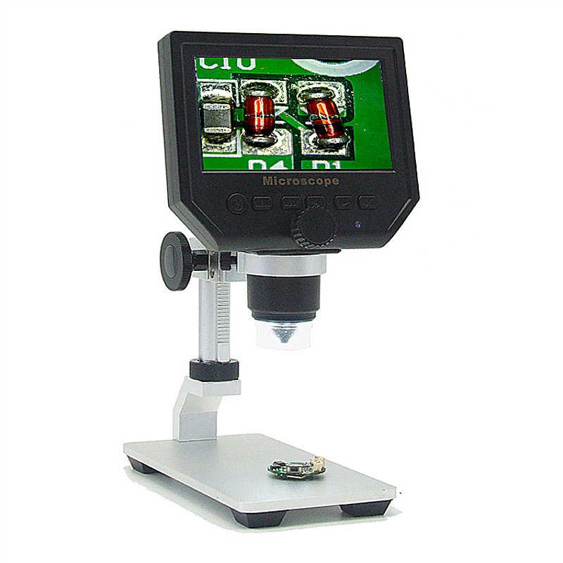 Mustool G600 Digital 1-600X 3.6MP 4.3inch HD LCD Display Microscope Continuous Magnifier with Aluminum Alloy Stand Upgrade Version 2