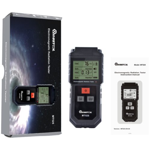 MUSTOOL MT525 Electromagnetic Radiation Tester Electric Field & Magnetic Field Dosimeter Tester Sound and Light Alarm 8