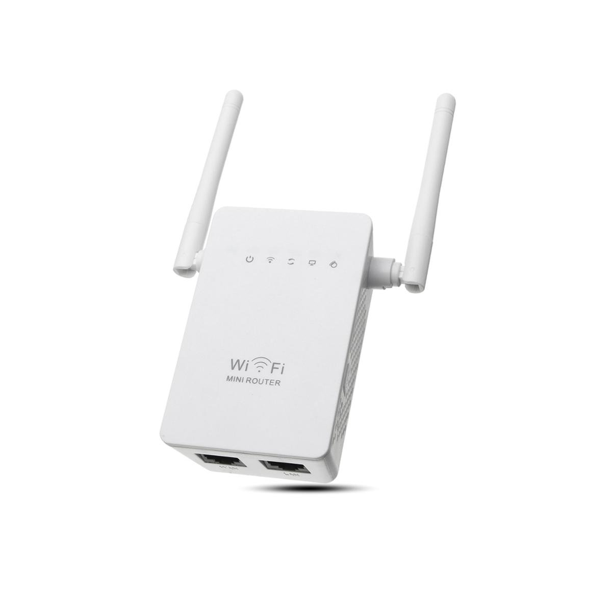 300Mbps 802.11 Dual Antennas Wireless Wifi Range Repeater Booster AP Router UK Plug 2