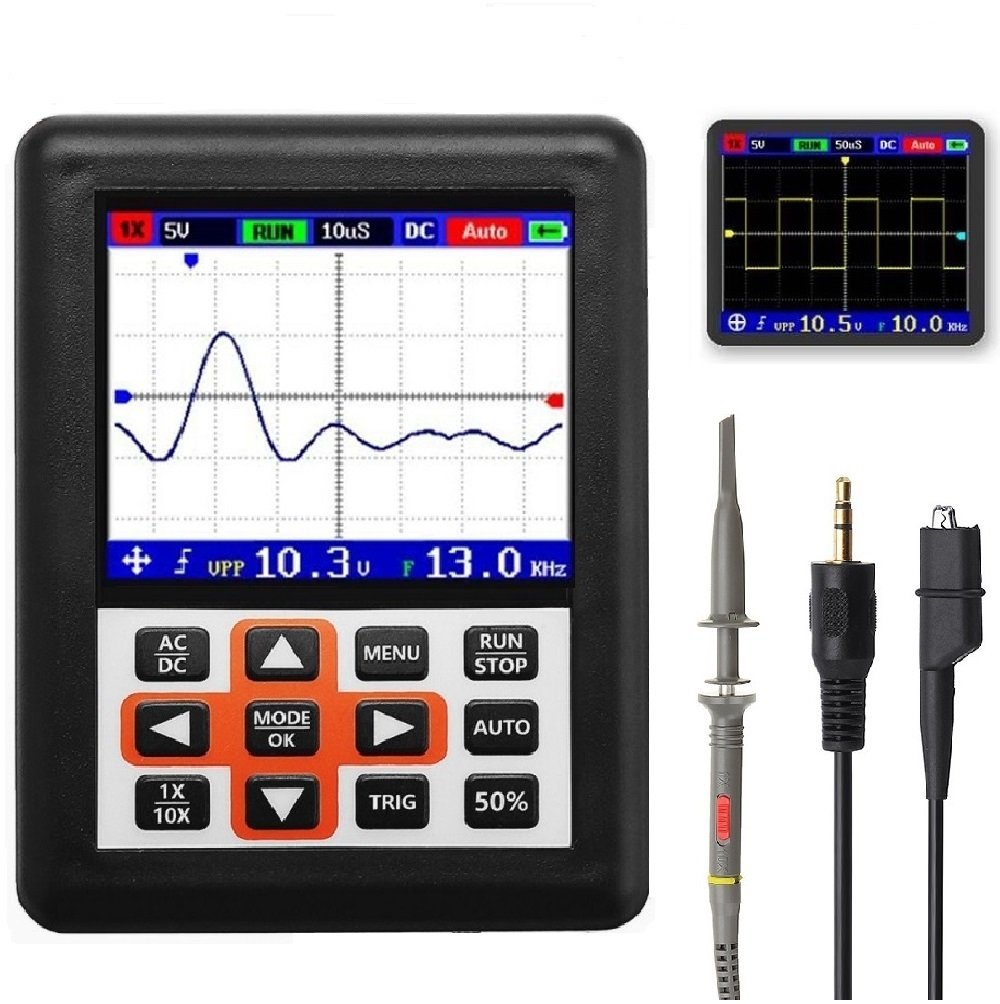 DSO338 Handheld Oscilloscope 30MHz Bandwidth 200M Sampling Rate 2.4 Inch IPS Screen 320*240 Resolution Technology Built-in 64M Storage Built-in 3000m 2