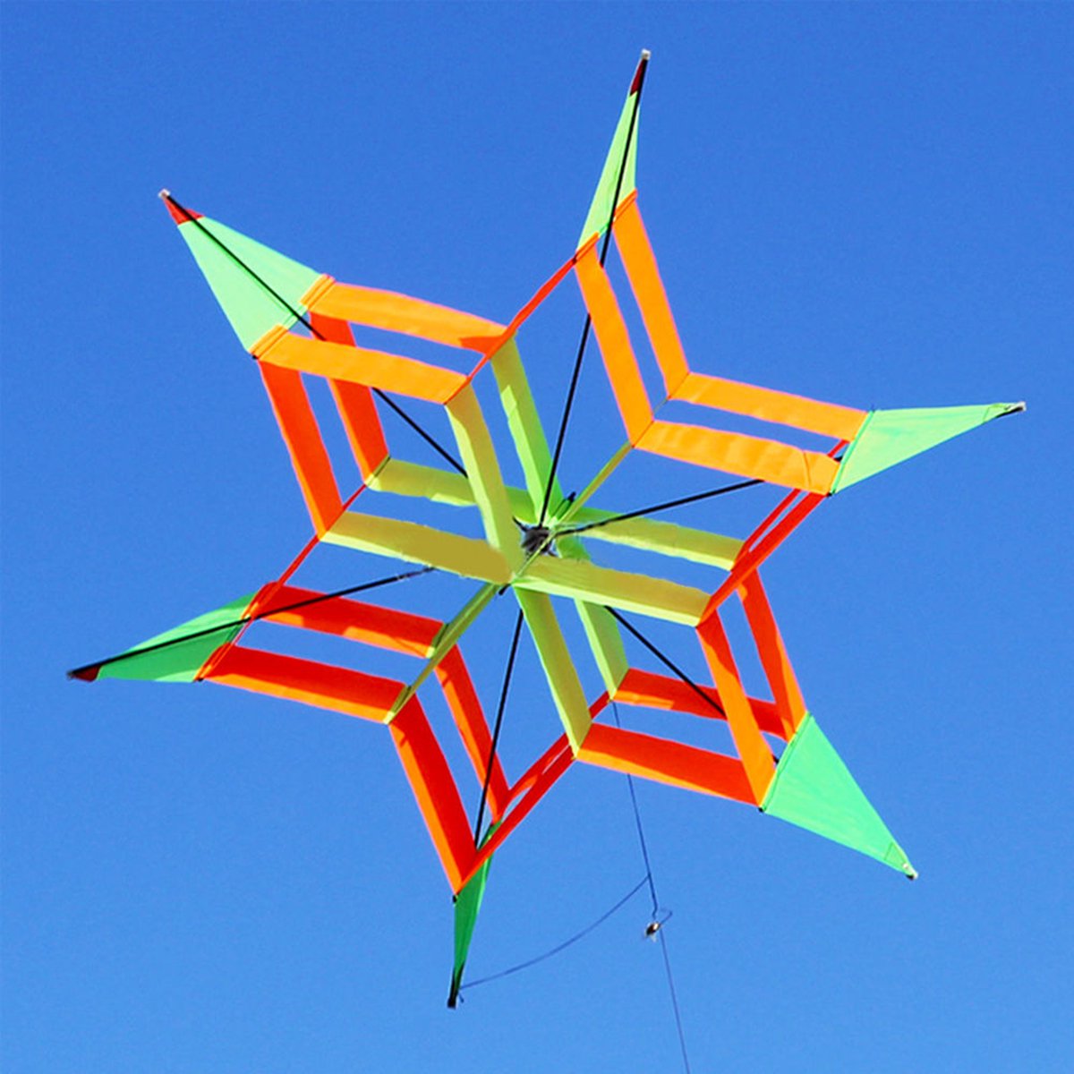3D Colorful Flower Kite Single Line Outdoor sports Toy Light Wind Flying Kids 1