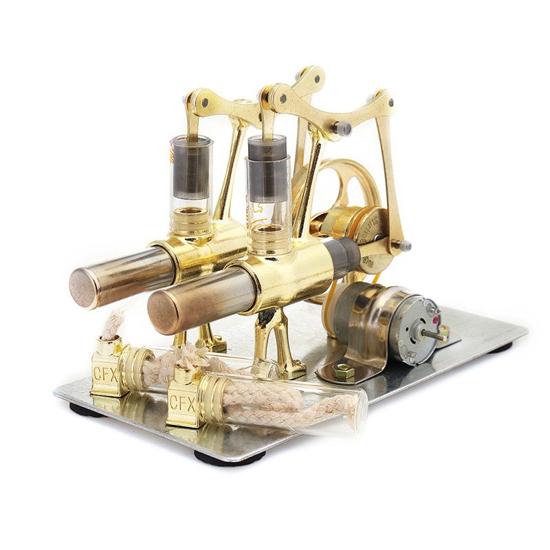 STEM Mini Hot Air Stirling Engine Generator Double Cylinder Engine Model 6 STEM Mini Hot Air Stirling Engine Generator Double Cylinder Engine Model - Image 6