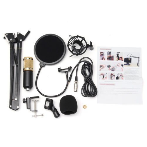 BM800 Condenser Microphone Dynamic System Kit Shock Mount Boom Stand Studio Pro 11