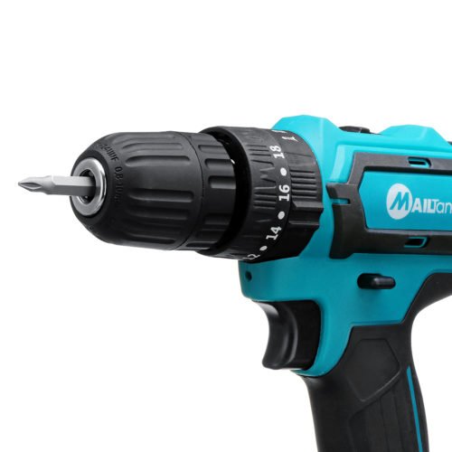 32V 2 Speed Power Drills 6000mah Cordless Drill 3 IN1 Electric Screwdriver Hammer Hand Drill 2 Batteries 8