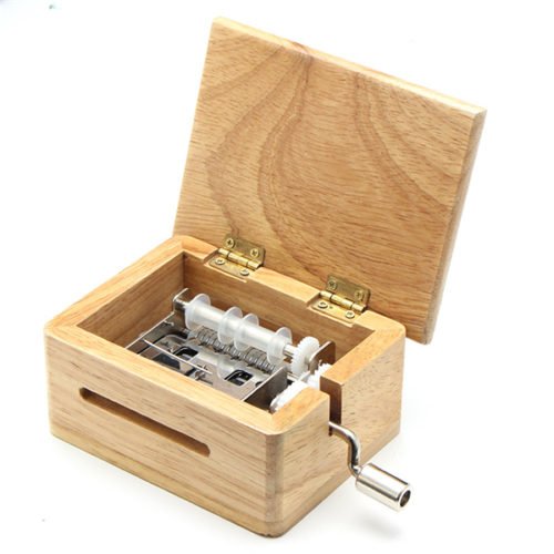 15 Tone DIY Hand-cranked Music Box Wooden Box With Hole Puncher And Paper Tapes 4
