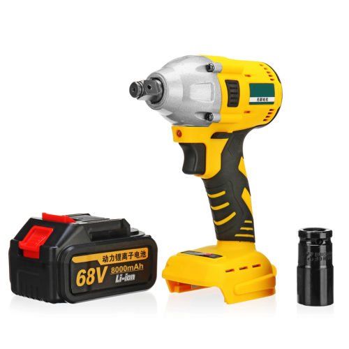 68V 8000mAh 520N.m Electric Brushless Cordless Impact Wrench W/ 2 Battery 6
