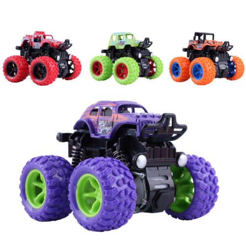 Classic Pull Back Big Foot Wheel Drive Car 9cm Rotatable Friction Power Shockproof Inertial Blocks Toys 2