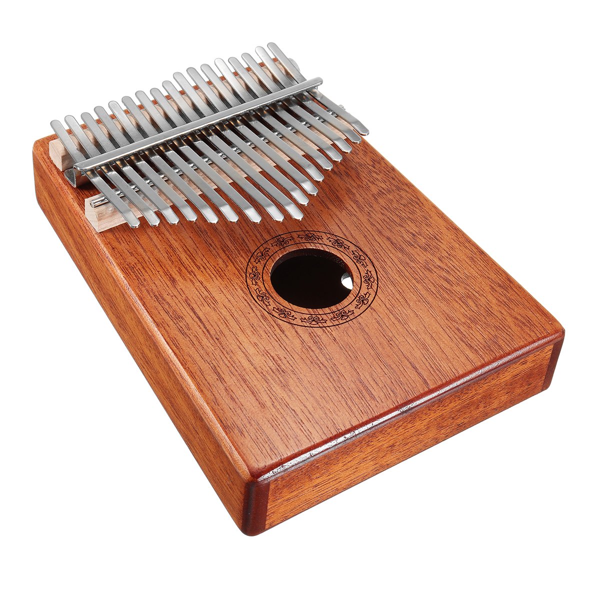 17 Keys Wood Kalimba Mahogany Thumb Piano Finger Percussion With Tuning Hammer 4 17 Keys Wood Kalimba Mahogany Thumb Piano Finger Percussion With Tuning Hammer - Image 4
