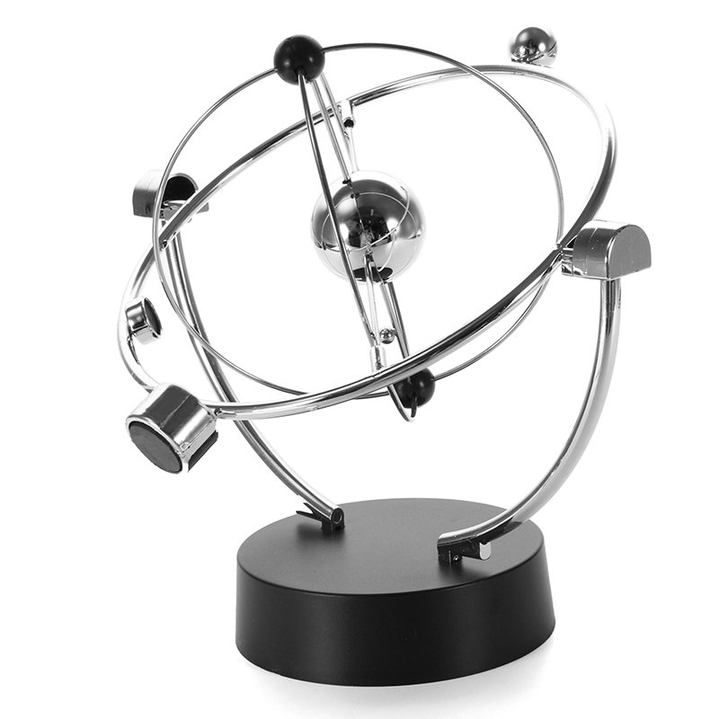 Silver Orbital Desk Decoration Celestial Newton Pendulum 1