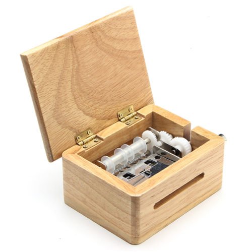 15 Tone DIY Hand-cranked Music Box Wooden Box With Hole Puncher And Paper Tapes 6
