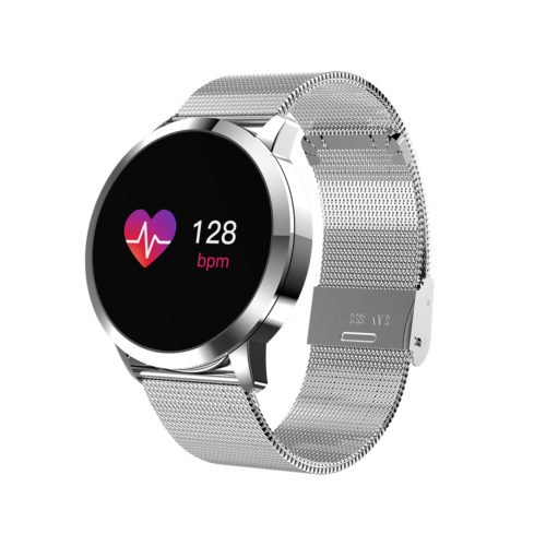 [New Color Updated] Newwear Q8 Stainless Steel 0.95 inch OLED Color Screen Blood Pressure Heart Rate Smart Watch 13