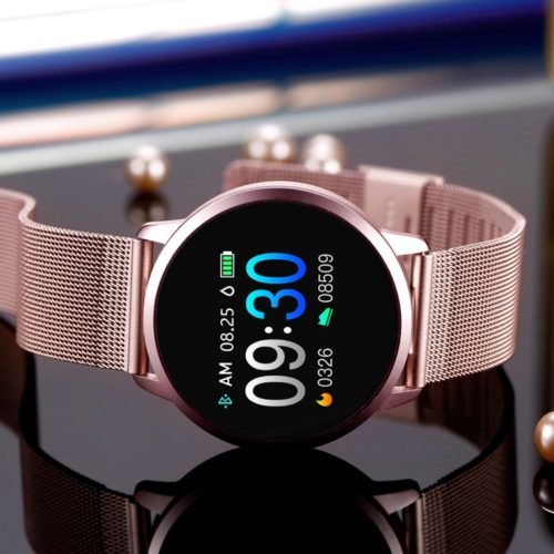 [New Color Updated] Newwear Q8 Stainless Steel 0.95 inch OLED Color Screen Blood Pressure Heart Rate Smart Watch 11
