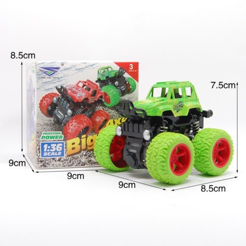 Classic Pull Back Big Foot Wheel Drive Car 9cm Rotatable Friction Power Shockproof Inertial Blocks Toys 3