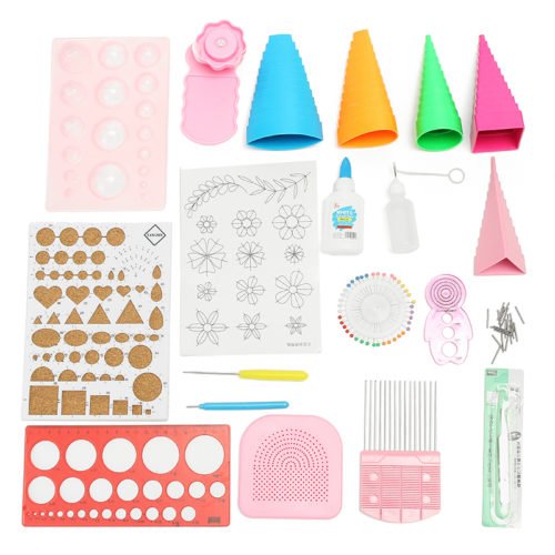 Quilling DIY Paper Art Craft Tool Full Kit Quilling Work Board Mould Grid Guide Tool 1
