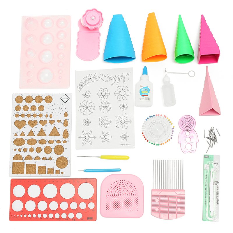 Quilling DIY Paper Art Craft Tool Full Kit Quilling Work Board Mould Grid Guide Tool 2