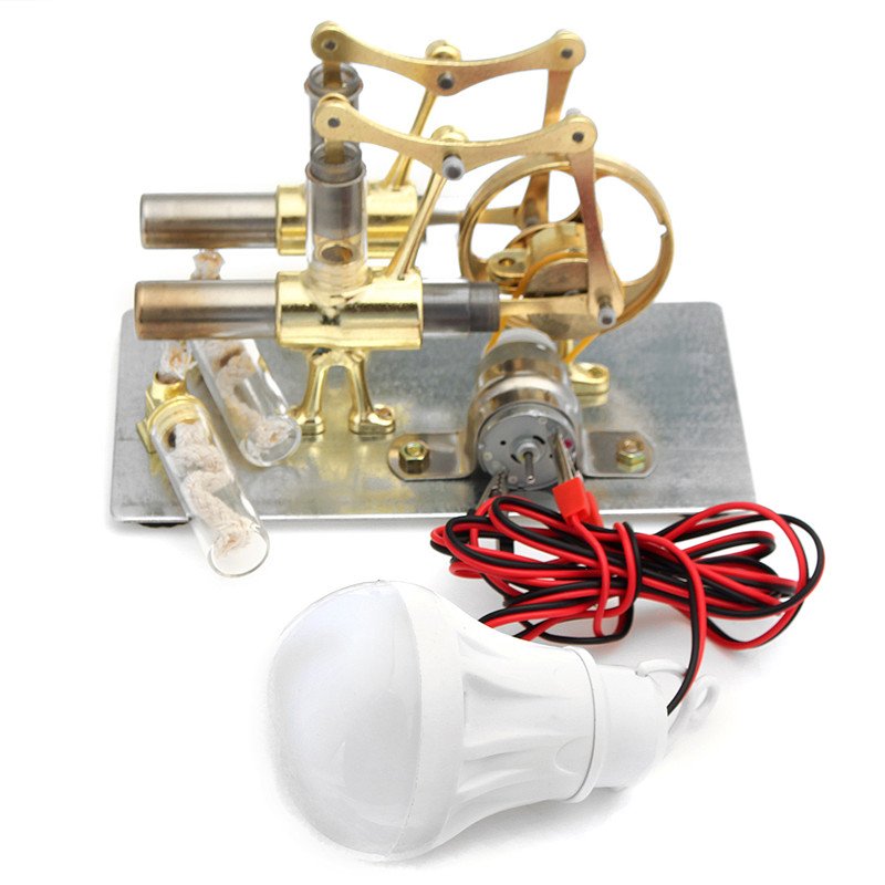 STEM Mini Hot Air Stirling Engine Generator Double Cylinder Engine Model 2 STEM Mini Hot Air Stirling Engine Generator Double Cylinder Engine Model - Image 2