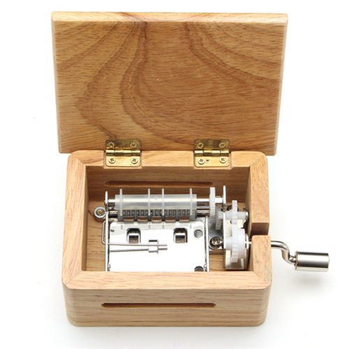 15 Tone DIY Hand-cranked Music Box Wooden Box With Hole Puncher And Paper Tapes 5