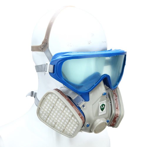 Silicone Full Face Respirator Gas Mask & Goggles Comprehensive Cover Paint Chemical Pesticide Mask Dustproof Fire Escape 4