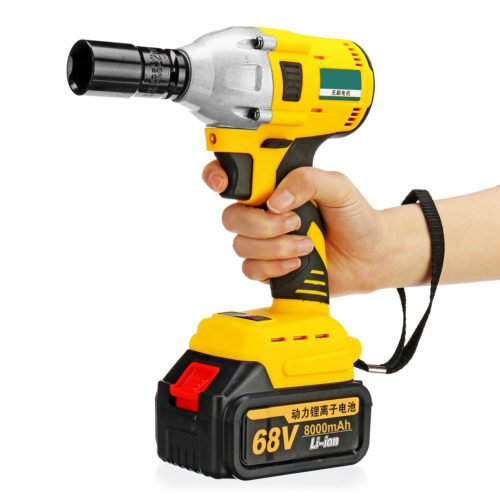 68V 8000mAh 520N.m Electric Brushless Cordless Impact Wrench W/ 2 Battery 8