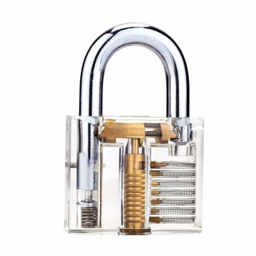 DANIU Transparent Practice Padlock with 12pcs Unlocking Lock Picks Set Key Extractor Tools 8