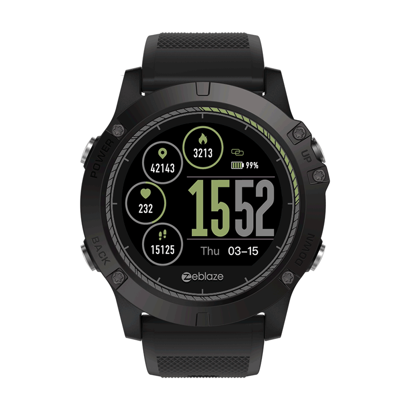 Zeblaze VIBE 3 HR Rugged Inside Out HR Monitor 3D UI All-day Activity Record 1.22' IPS Smart Watch 2