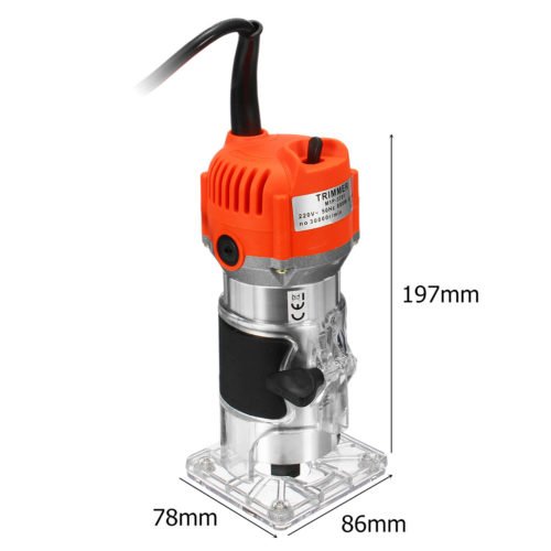 Raitool® 800W 30000RMP Electric Hand Trimmer 1/4 Inch Corded Wood Laminate Palm Router 7