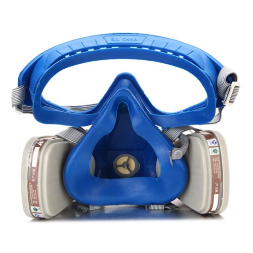 Silicone Full Face Respirator Gas Mask & Goggles Comprehensive Cover Paint Chemical Pesticide Mask Dustproof Fire Escape 6