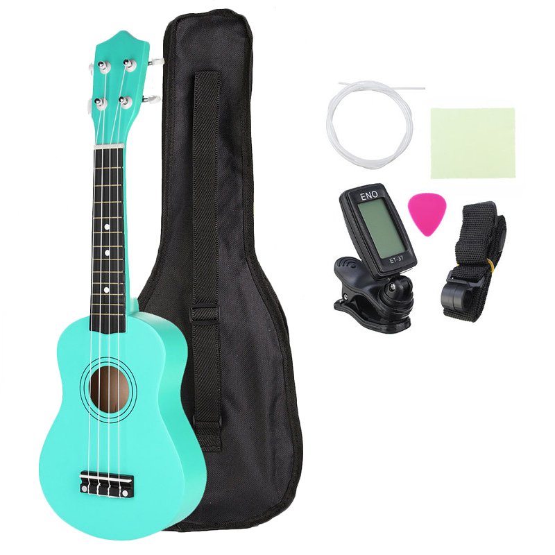 21 Inch Basswood Soprano Ukulele with Gig Bag Tuner Green 1 21 Inch Basswood Soprano Ukulele with Gig Bag Tuner Green