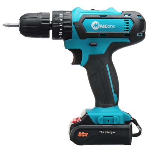 32V 2 Speed Power Drills 6000mah Cordless Drill 3 IN1 Electric Screwdriver Hammer Hand Drill 2 Batteries 3