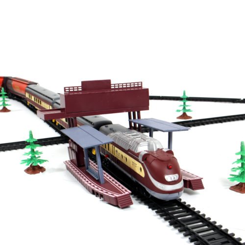 Electric Classic Train Rail Vehicle Toys Set Track Music Light Operated Carriages Educational Gift 4