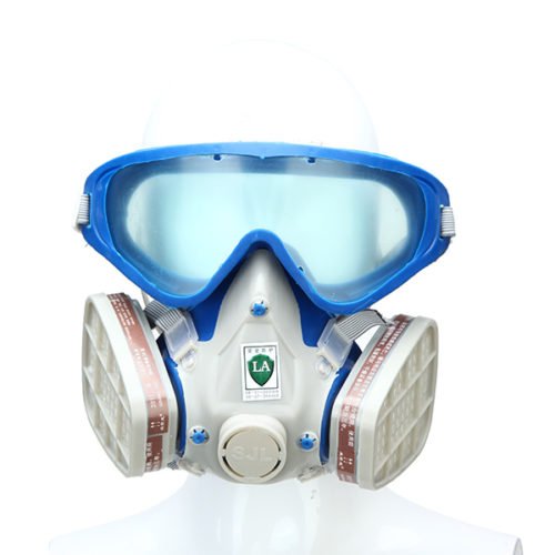 Silicone Full Face Respirator Gas Mask & Goggles Comprehensive Cover Paint Chemical Pesticide Mask Dustproof Fire Escape 3