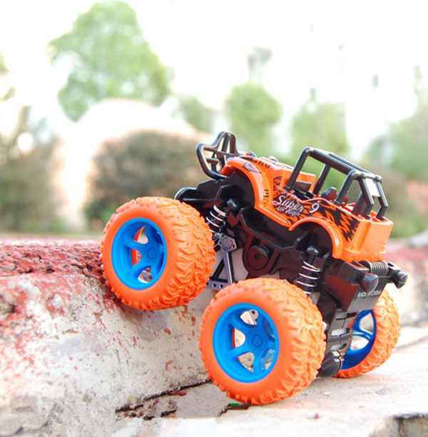 Classic Pull Back Big Foot Wheel Drive Car 9cm Rotatable Friction Power Shockproof Inertial Blocks Toys 4