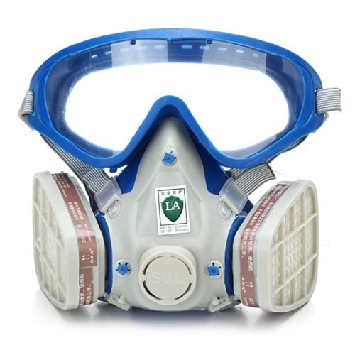 Silicone Full Face Respirator Gas Mask & Goggles Comprehensive Cover Paint Chemical Pesticide Mask Dustproof Fire Escape 2