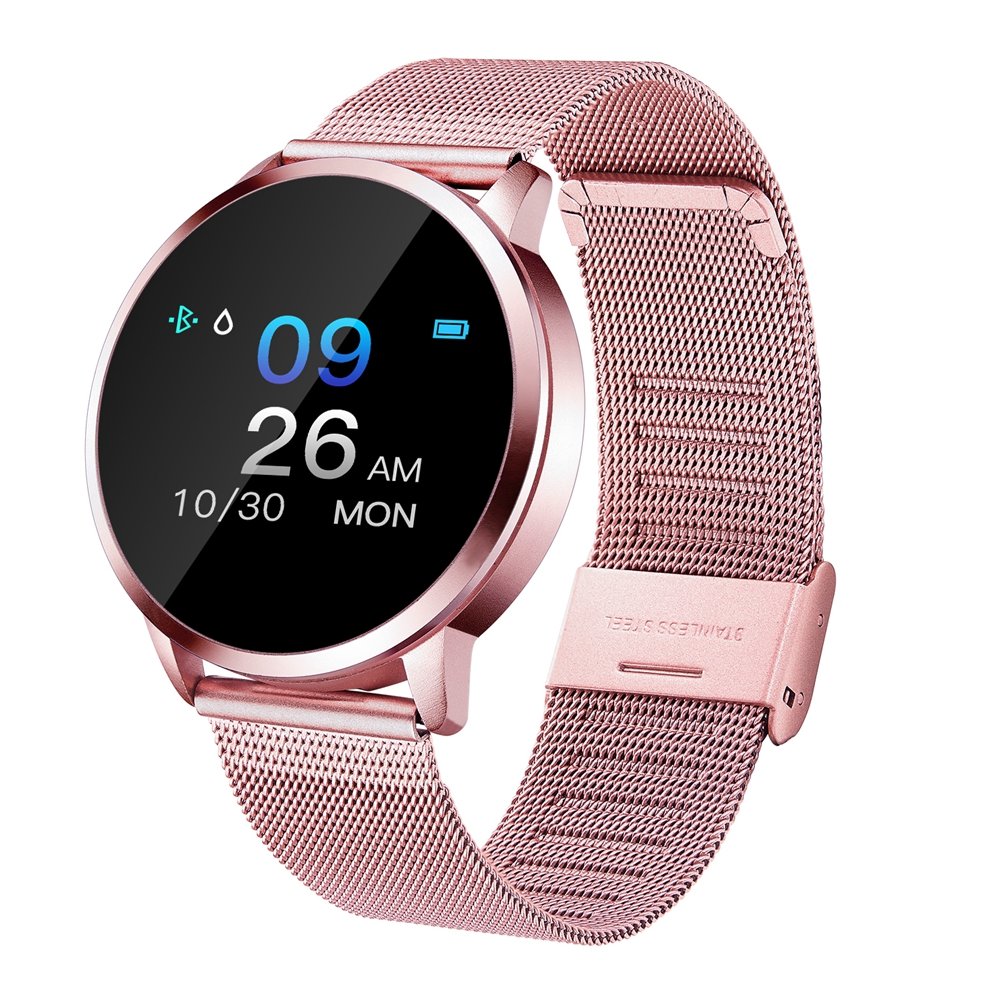 [New Color Updated] Newwear Q8 Stainless Steel 0.95 inch OLED Color Screen Blood Pressure Heart Rate Smart Watch 2