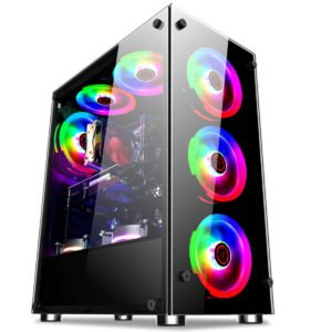 Coolmoon 397*197*423mm Transparent Side Panel ATX Desktop PC Computer Case