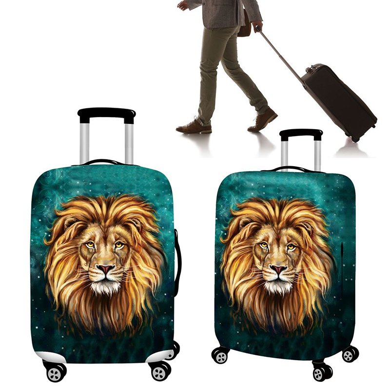 18-32inch Polyester Luggage Bag Cover Lion Travel Elastic Suitcase Cover Dust Proof Protective 1