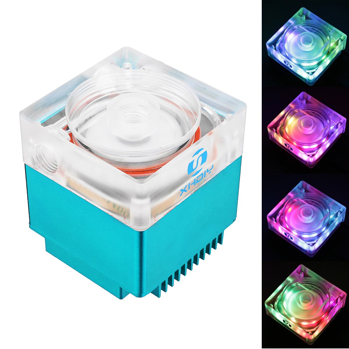 8W 4M Pump Head Aluminum Alloy LED Light Water Cooling Recycling Water Pump with IR Controller 1