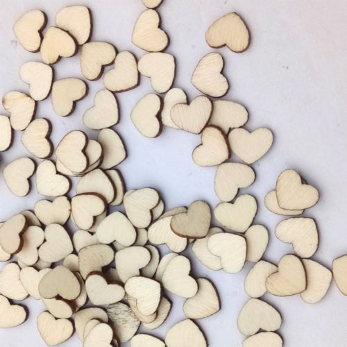 100Pcs Laser Engraving Rustic Wooden Love Heart Crafts DIY Wedding Table Scatter Confetti Vintage Decorations Gift 4