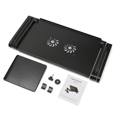 360 Folding Laptop Desk Computer Table 2 Holes Cooling Notebook Table with Mouse Pad Laptop Stand 5