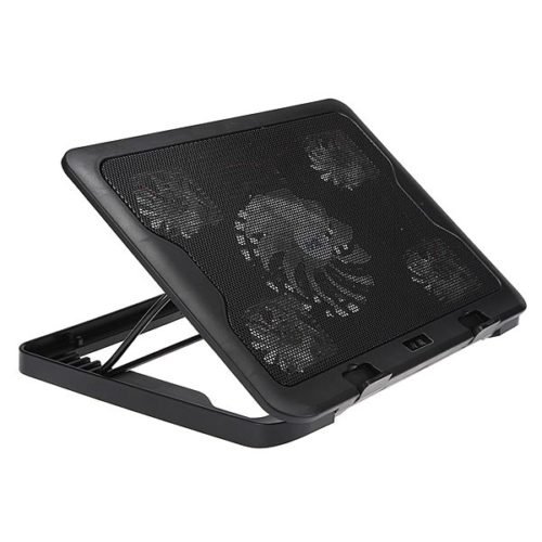 5 Fans LED USB Cooling Adjustable Pad For Laptop Notebook 7-17inch 2