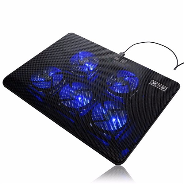 5 Fans LED USB Port Cooling Stand Pad Cooler for 17 inch Laptop Notebook 1